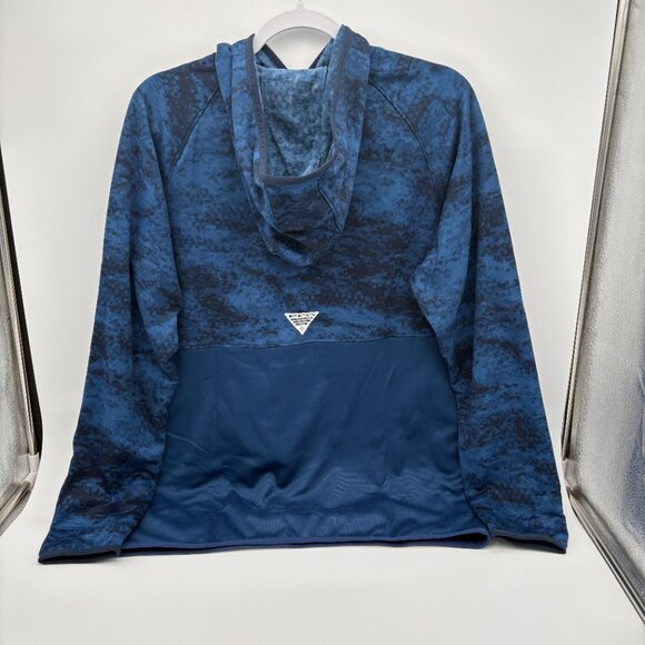 NWT Mens Small Blue & Black Columbia PFG™ Super Terminal Fleece Pullover Hoodie - Picture 5 of 11
